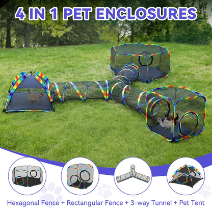 Outdoor Cat Enclosures,Portable Mesh Cat Tent, Tunnel, Playhouse with Free Carry Bag