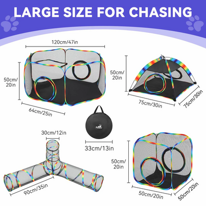 Outdoor Cat Enclosures,Portable Mesh Cat Tent, Tunnel, Playhouse with Free Carry Bag