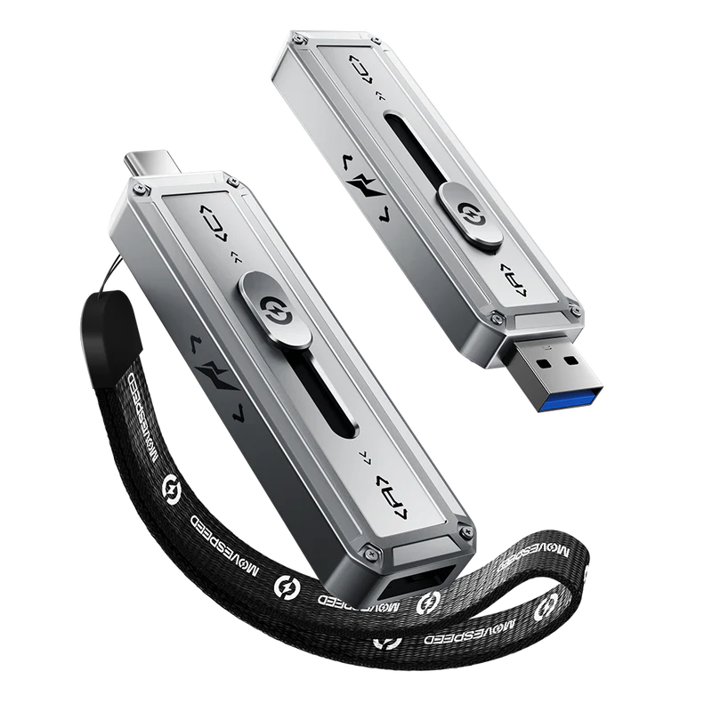 Dual Interface Push-Pull Design Solid State Flash Drive, MOVESPEED WD10 128GB-2TB 1000MB/s, USB 3.2 Gen2+Type C