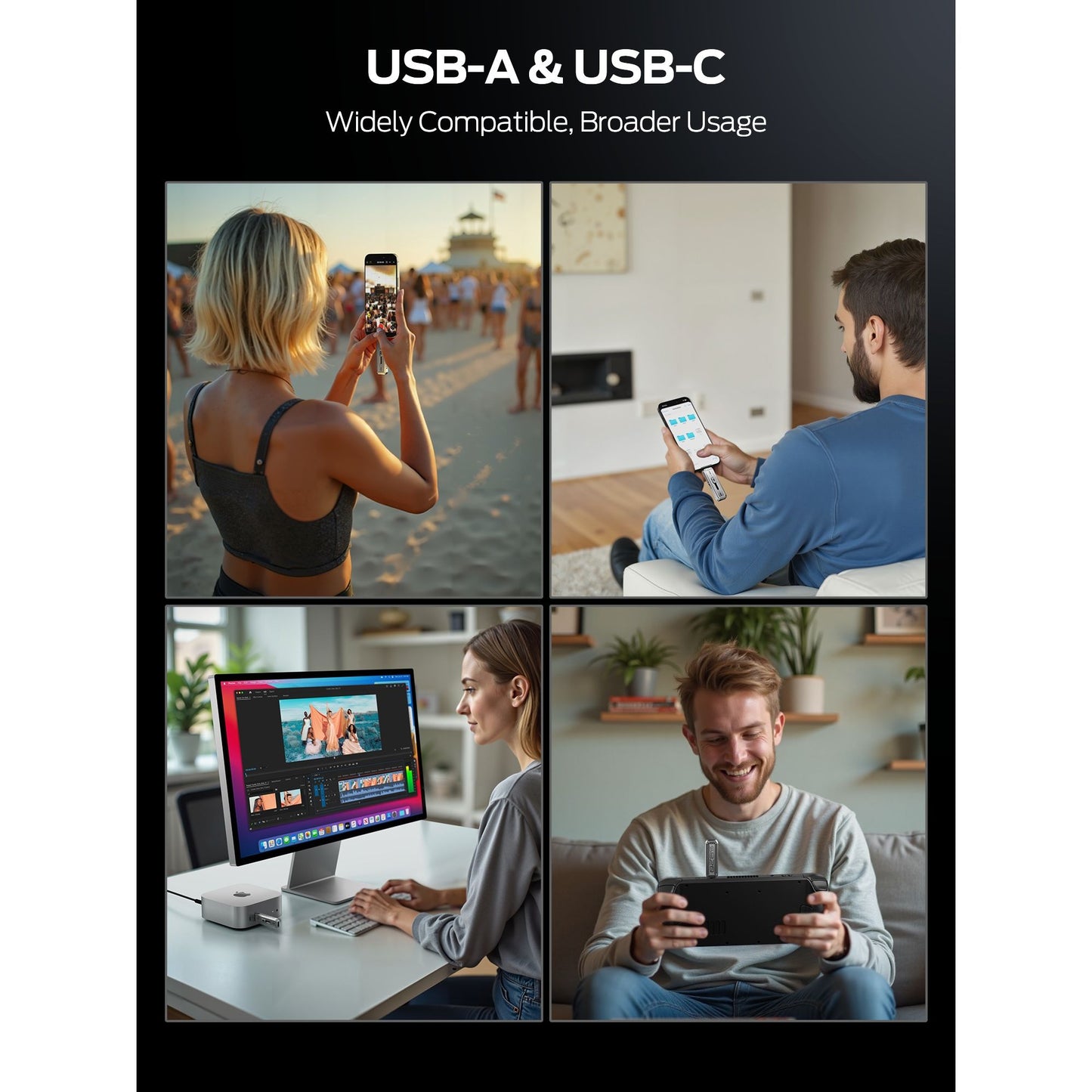 Dual Interface Push-Pull Design Solid State Flash Drive, MOVESPEED WD10 128GB-2TB 1000MB/s, USB 3.2 Gen2+Type C