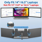 14" Dual Laptop Screen Extender – Portable 1080P IPS Triple Monitor, Plug & Play