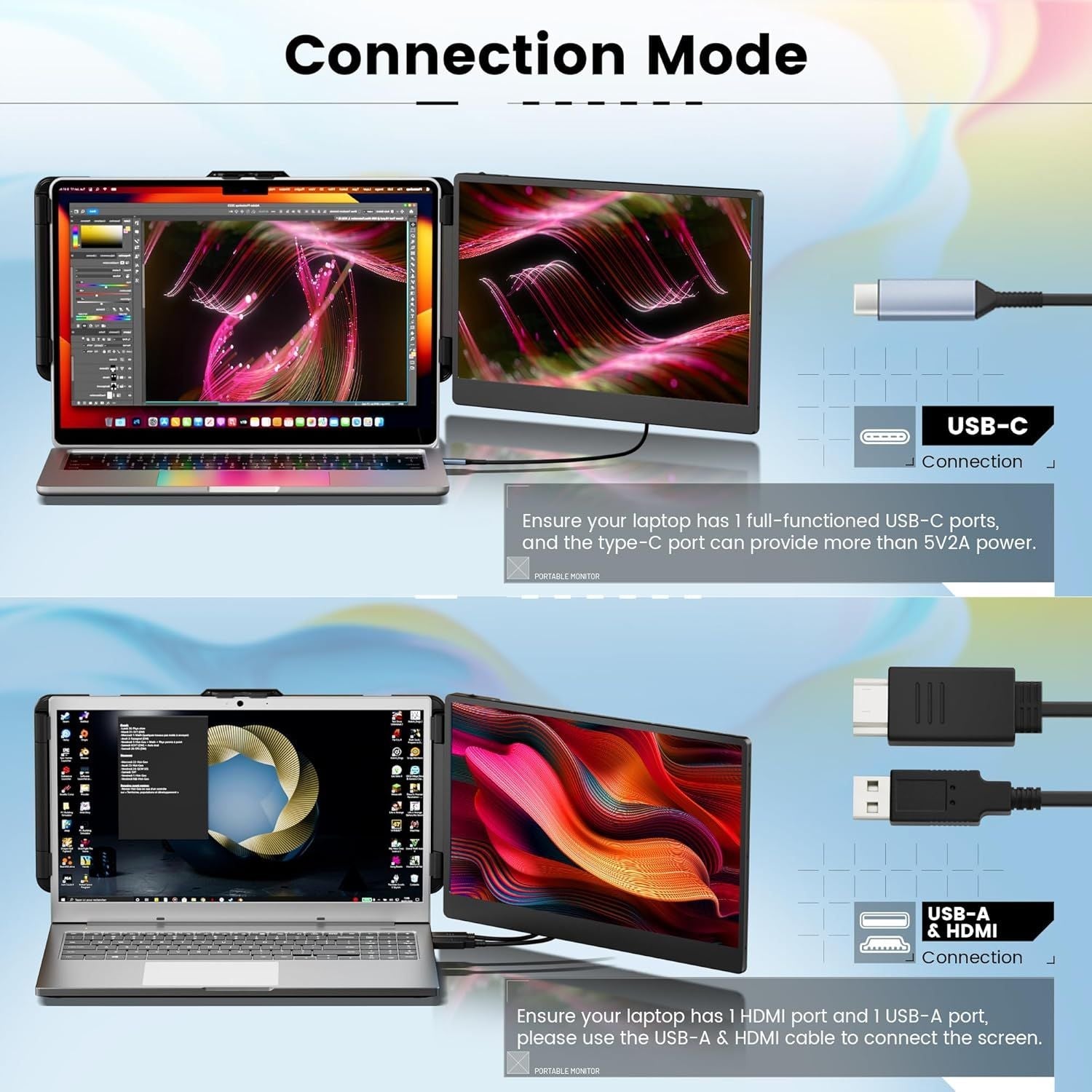 120Hz 14" Portable Monitor – USB-C/HDMI